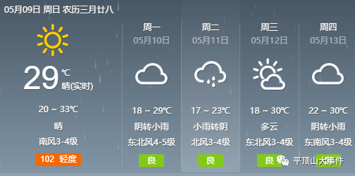 平顶山天气预报更新通知