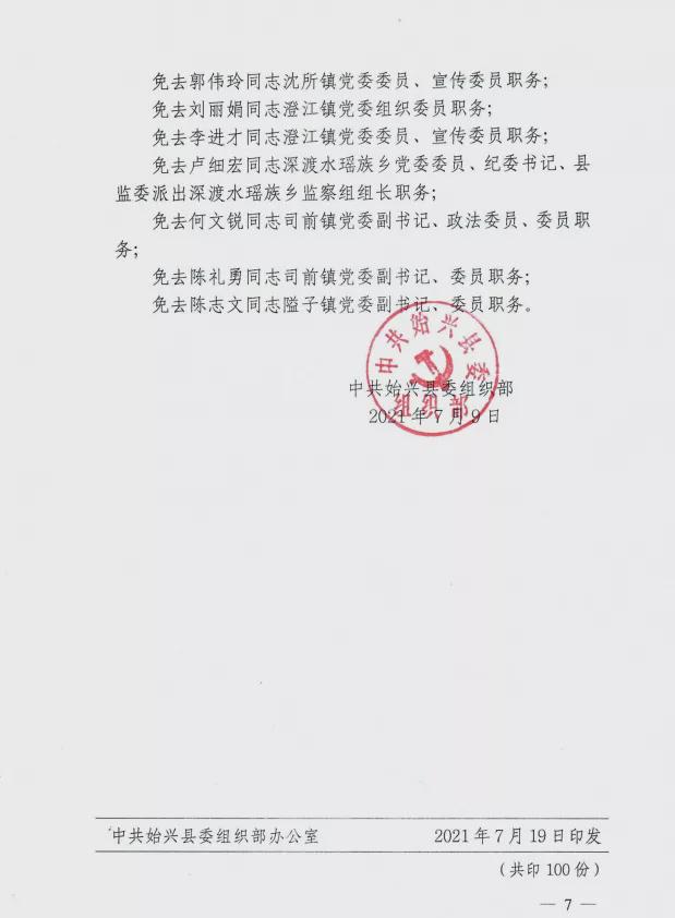 始兴县最新人事任免动态